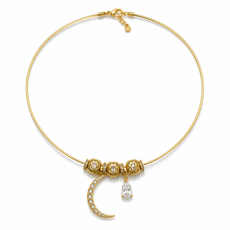 RC Gold Choker with Multiple Charms