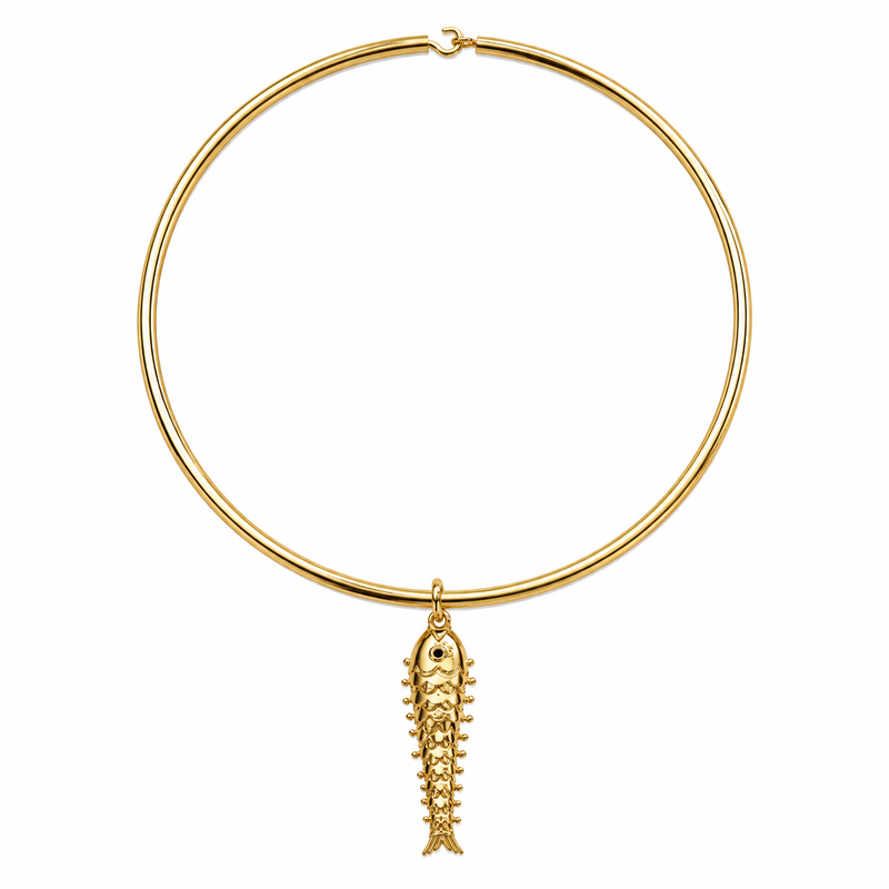 RC Gold Choker with Fish Charm