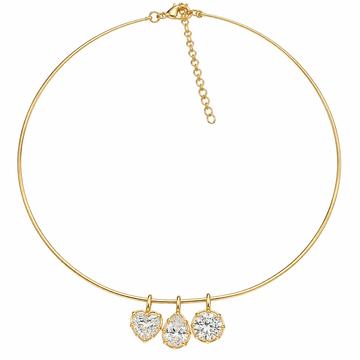 Gold Three Charm Choker