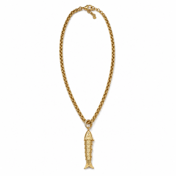 RC Gold Chain Necklace with Fish Charm