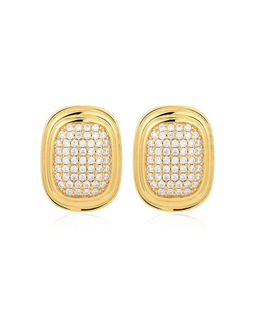 Luv AJ The Pave Oval Statement Studs