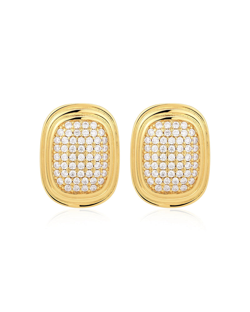 Luv AJ The Pave Oval Statement Studs