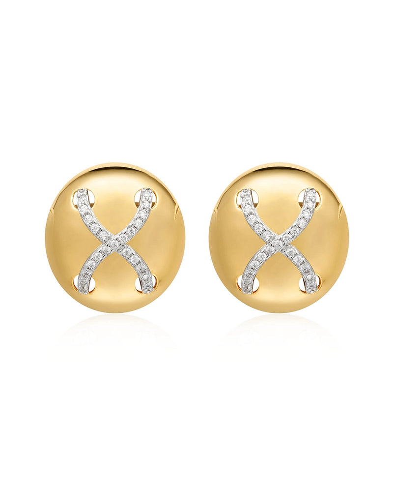 Luv AJ Mariner Cross Studs Gold