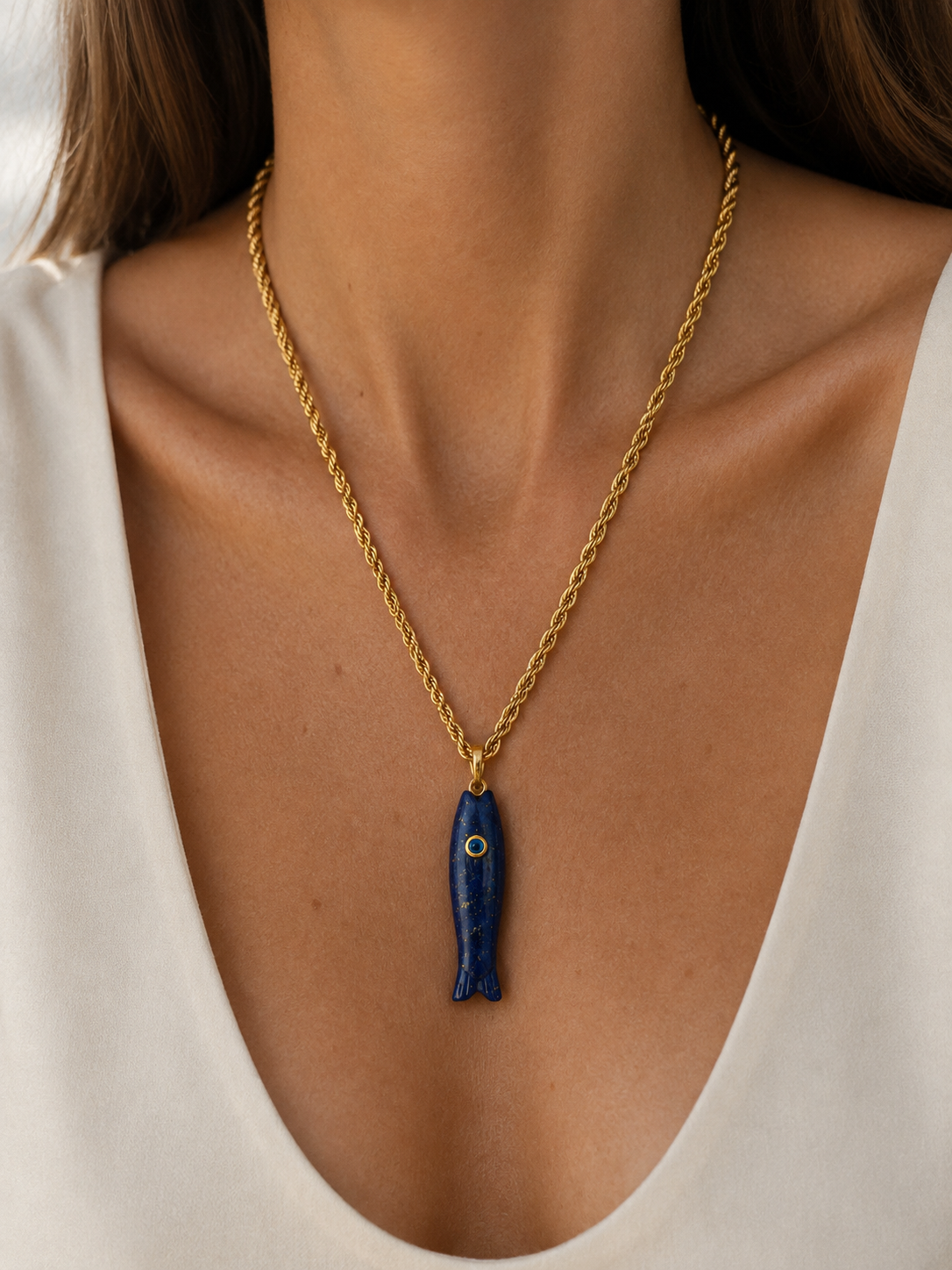 Blue Fish Necklace