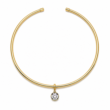 Gold Choker with Round Charm