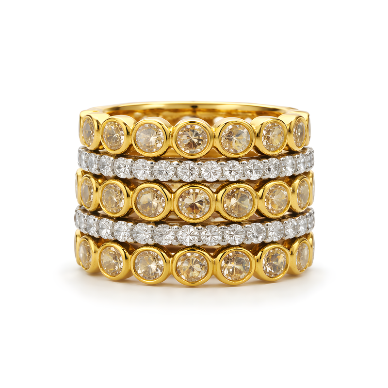 Two Tone Five Stack Ring