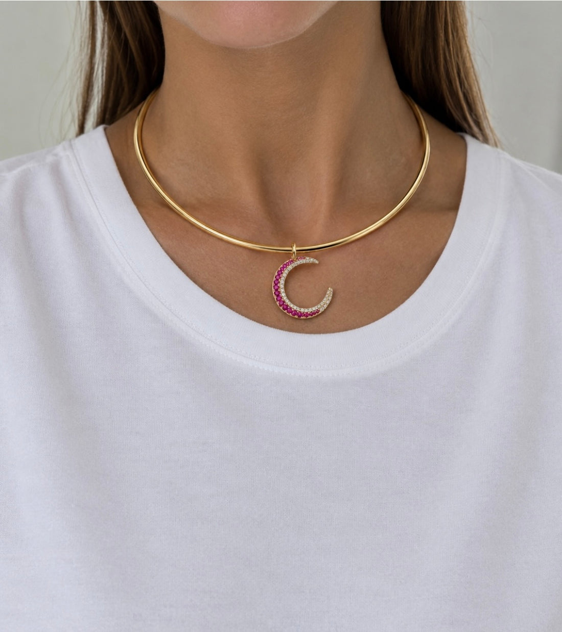Gold Pink Moon Choker