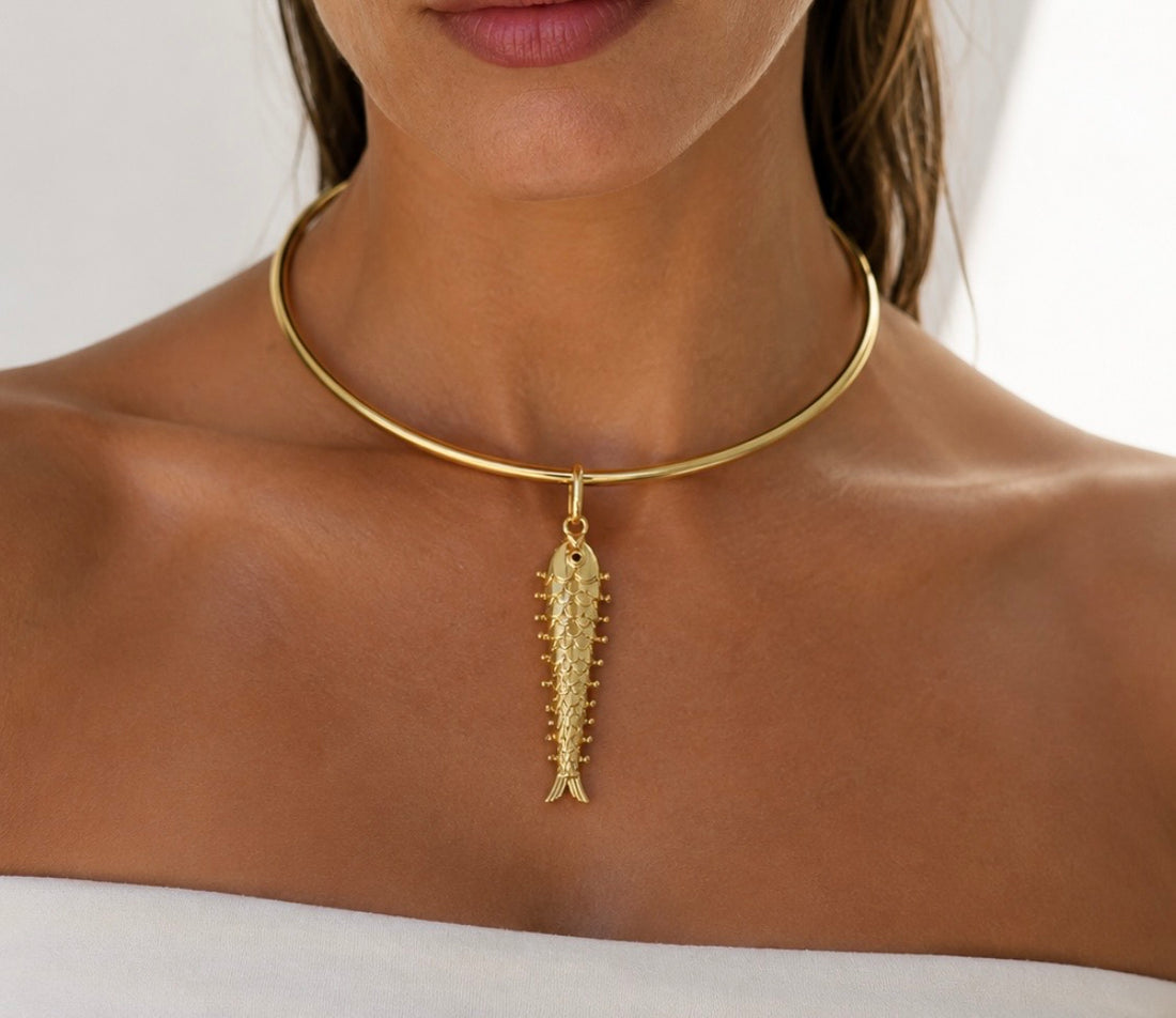 RC Gold Choker with Fish Charm