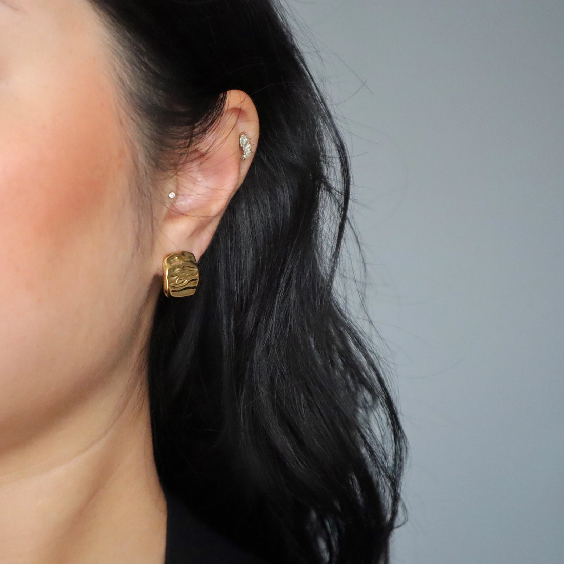 Gold Ripple Earrings