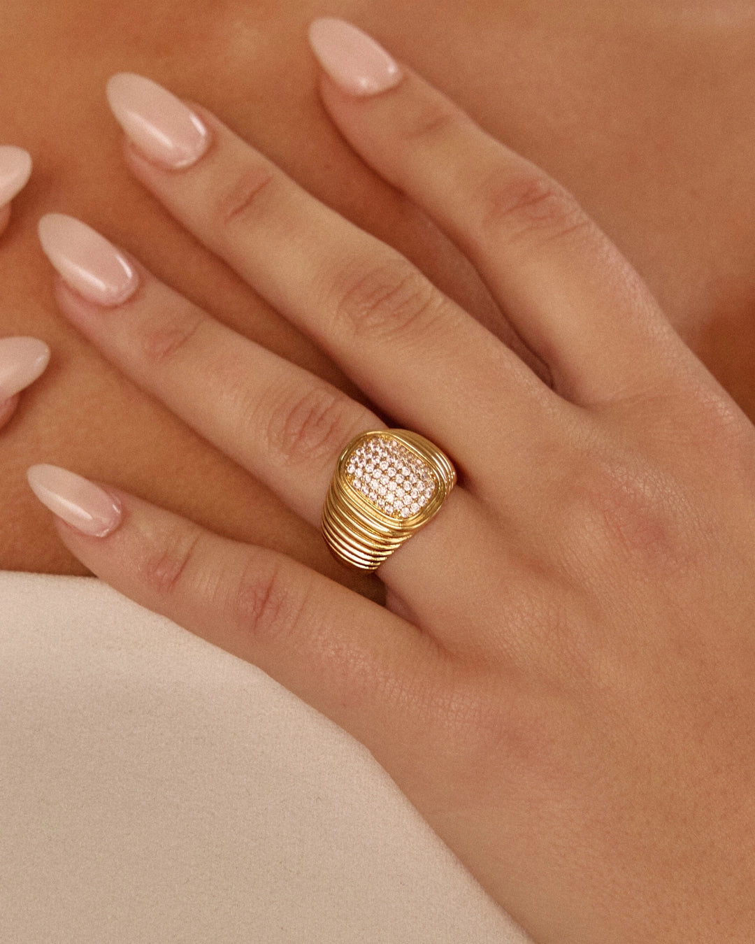 Luv AJ The Pave Oval Bezel Ring