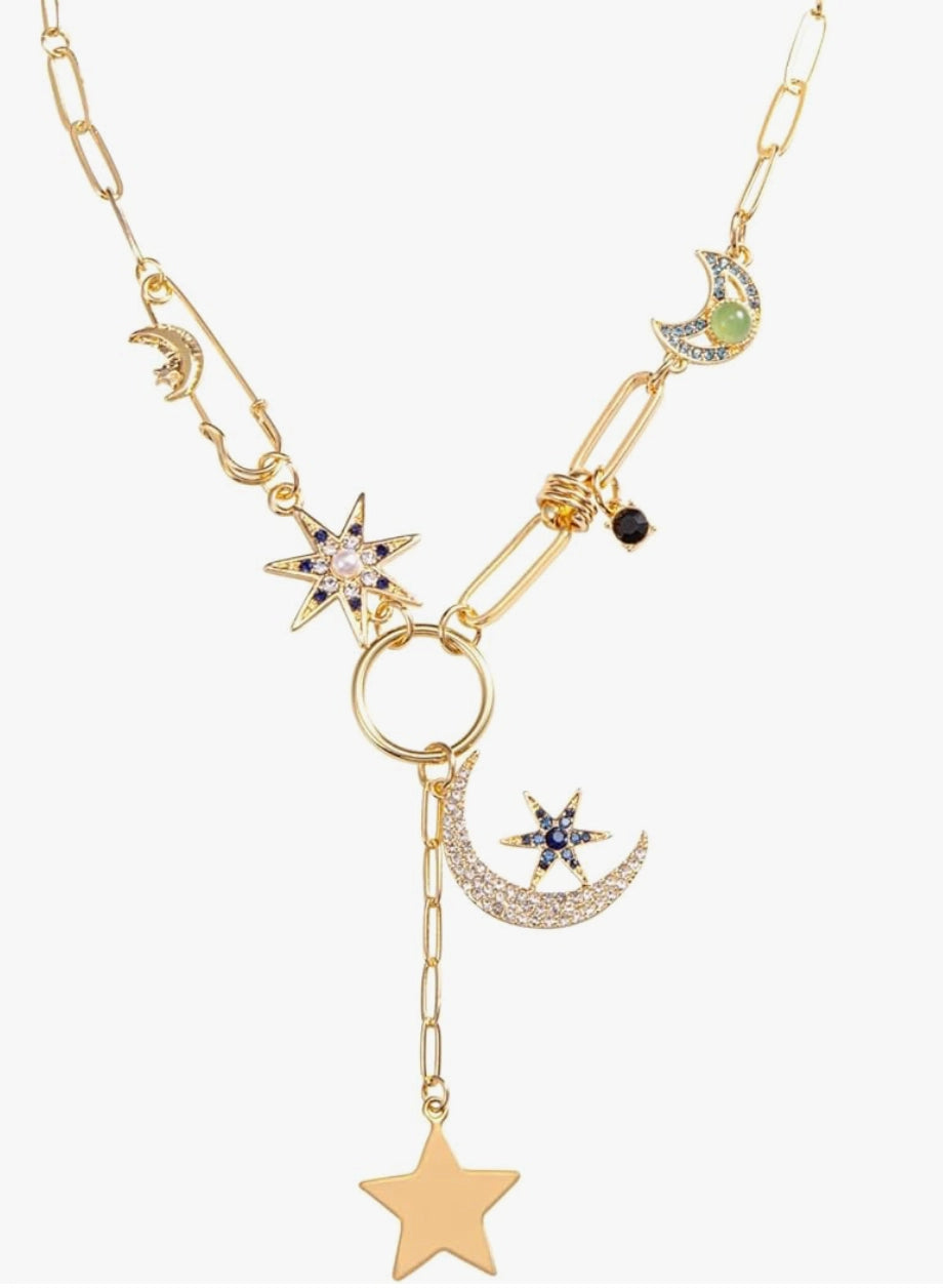 Celestial Gold Charm Necklace