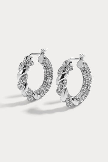 Lili Claspe Pave Small Lilou Earrings in Silver