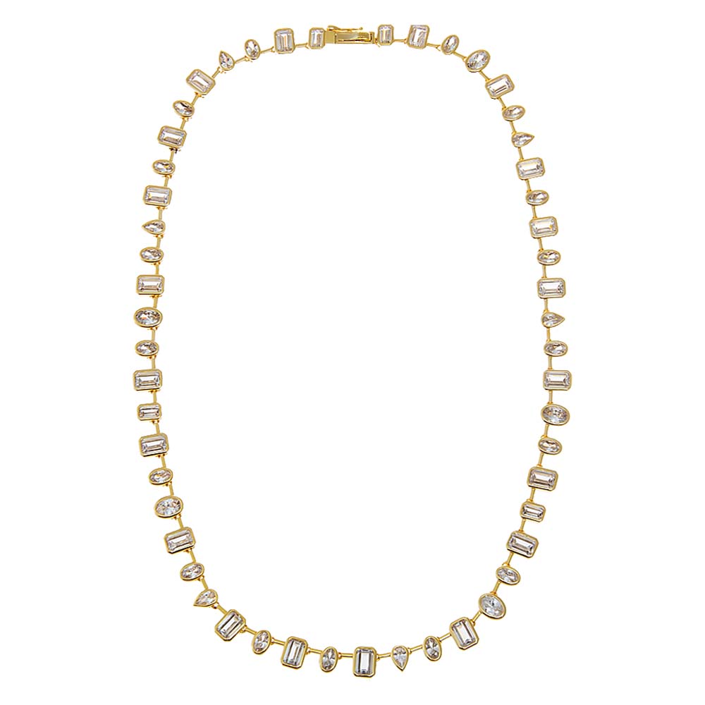CZ Multi Shape Tennis Necklace