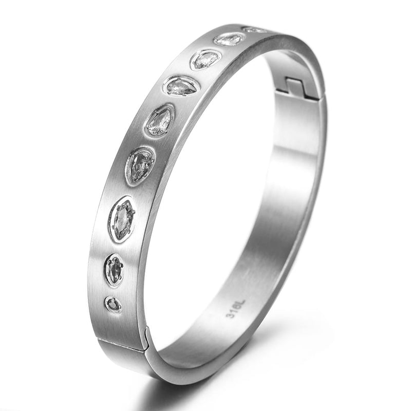 Silver Oval Crystal Bracelet